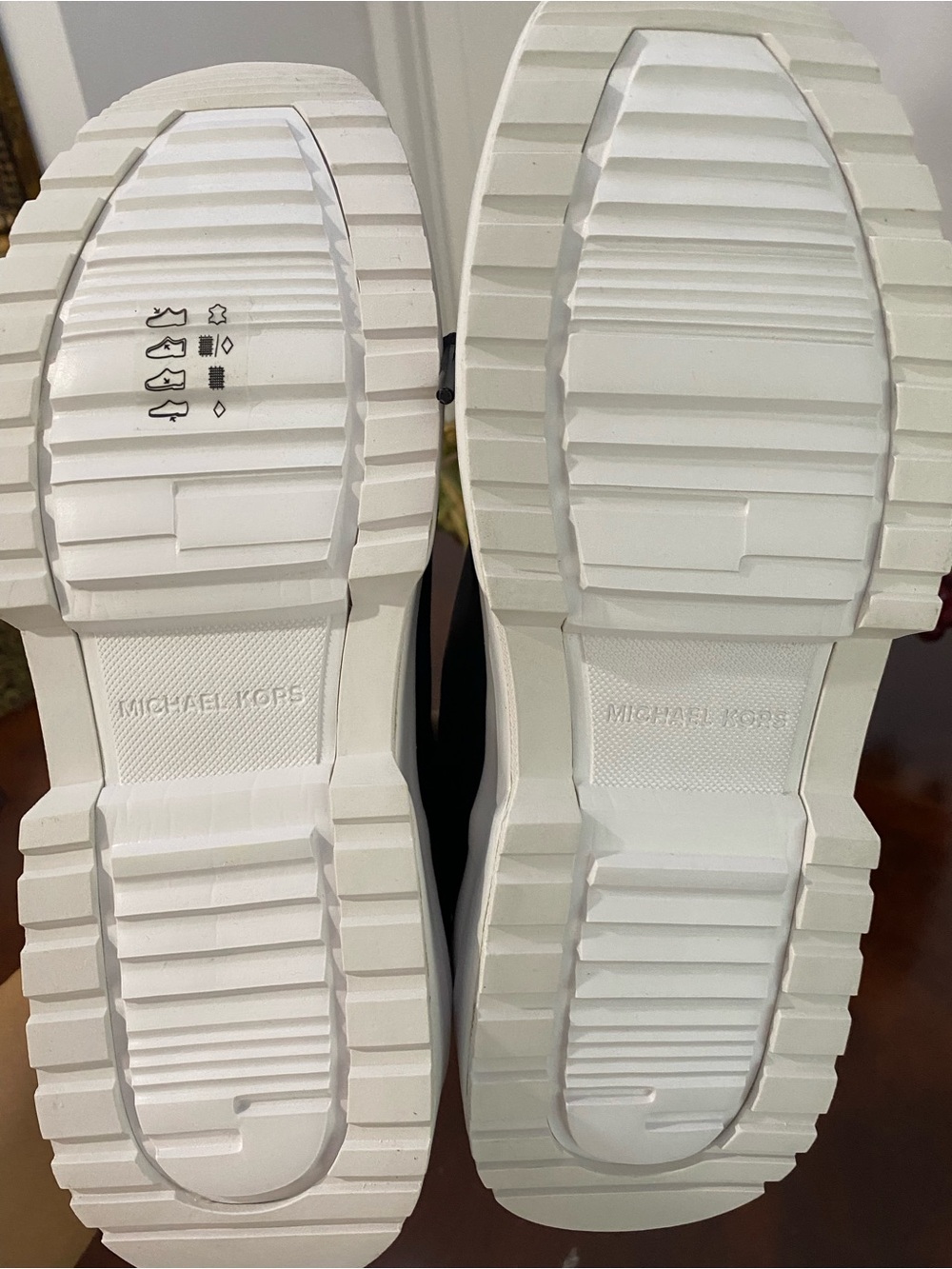 Michael Kors Black & White Logo Platform Sneakers - Picture 8 of 13